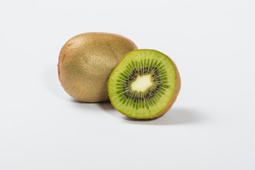 Kiwi fruit on white background, studio