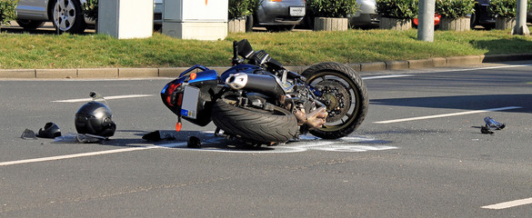 Obraz premium wypadek motocykla