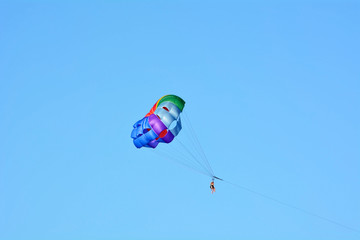 A summer sport - parasailing and boat