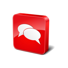 Chatting 3d Rounded Corner Red Vector Icon Button