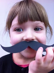 Foto op Plexiglas child with paper mustaches © schab