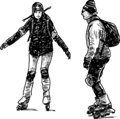 people on roller skates