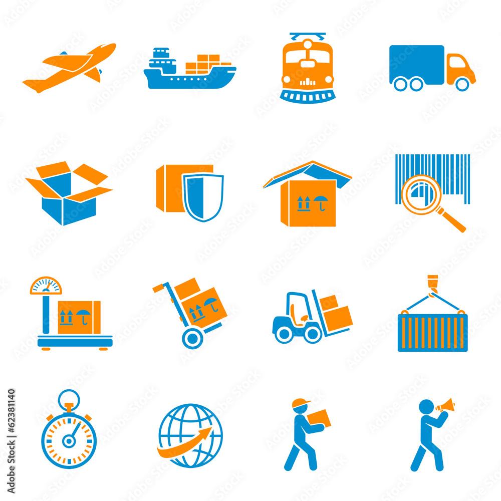 Sticker Shipping Delivery Icons Set