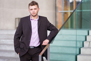 Portrait of a young man in architecture