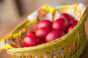 Fototapeta na wymiar Red Easter Eggs