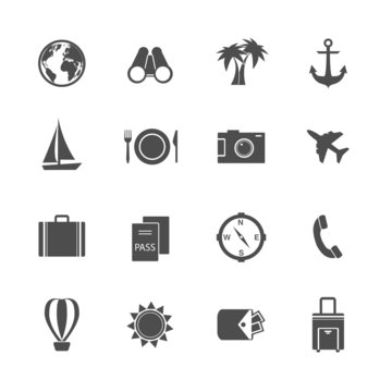 Holidays vacation pictograms collection