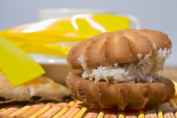 Sweet cookies  with yellow ribbon