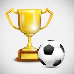 Gold Cup With Soccer Ball.