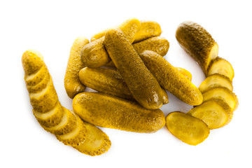  Cucumbers pickled isolated on white background