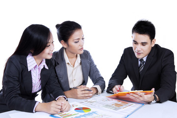 Business people having a meeting