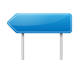 Blank blue arrow road sign vector