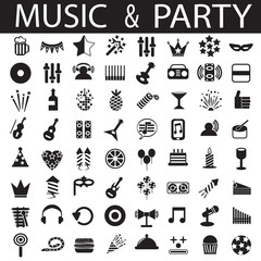 music and party icons
