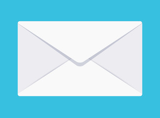 Vector flat envelope icon on blue background.