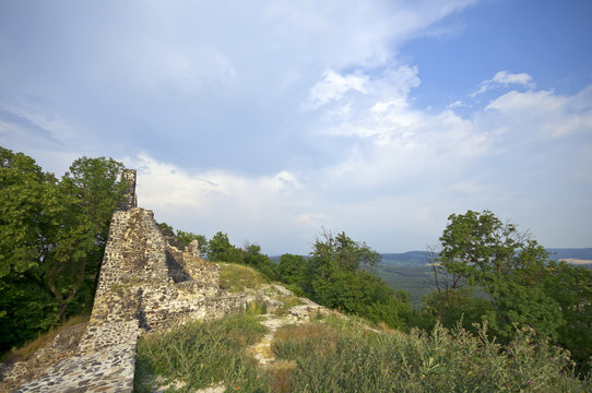 Ruins of Tatika castle with view