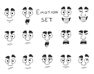 Facial Avatar Emotions Icons Set