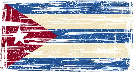 Cuban grunge flag. Vector illustration - obrazy, fototapety, plakaty