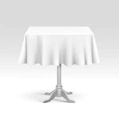 Vector Empty Square Table with Tablecloth