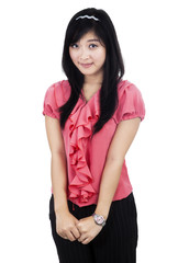 Fototapeta premium Shy businesswoman