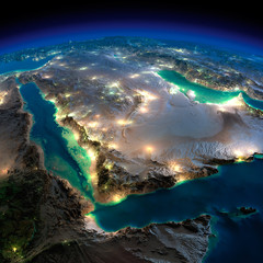 Night Earth. Saudi Arabia