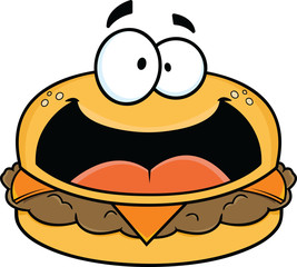 Happy Cartoon Cheeseburger