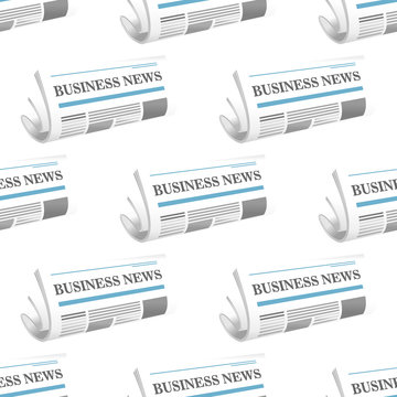 Pattern of folded Business News newspapers