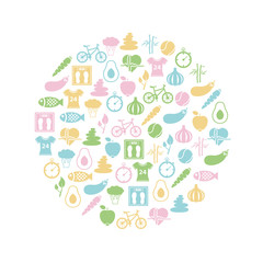 healthy lifestyle icon in circle