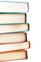 stack of Old books isolated on white
