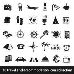 Naklejka premium travel and accommodation icons