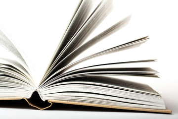 open book on white background