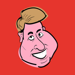 Man cartoon character - smile in pop-art style
