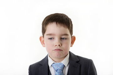 young kid dressed up as a business person