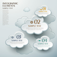 abstract cloud shape infographics