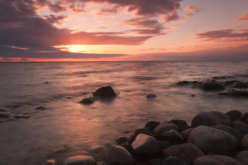 Fototapeta na wymiar Sunsetting, the baltic sea
