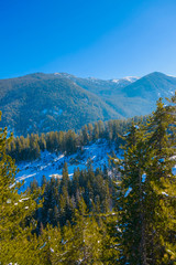 Fototapeta na wymiar Mountain landscape in sunny with blue clear sky.