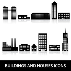 buildings and houses icons eps10