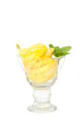 Pineapple slice in the glass