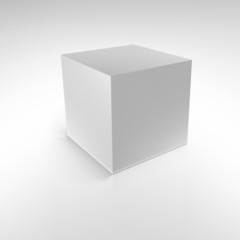 Cube with reflections and shadows, vector illustration