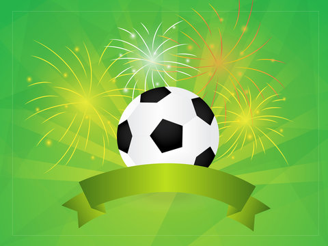 Soccer with Banner and fireworks Background