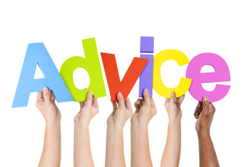 Multi Ethnic People Holding The Word Advice