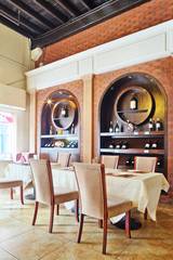 restaurant with wine decoration