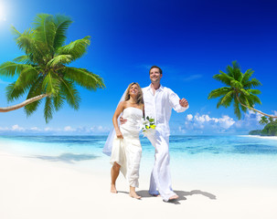 Couple Getting Marriage on the Beach
