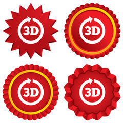 3D sign icon. 3D New technology symbol.