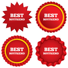Best boyfriend sign icon. Award symbol.