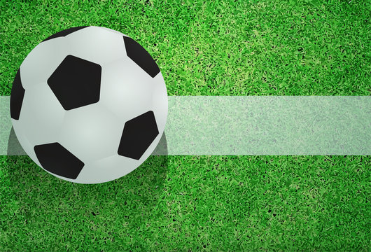 Soccer ball on the field, Vector illustration design template