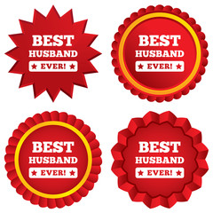 Best husband ever sign icon. Award symbol.