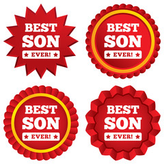 Best son ever sign icon. Award symbol.