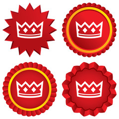 Crown sign icon. King hat symbol.
