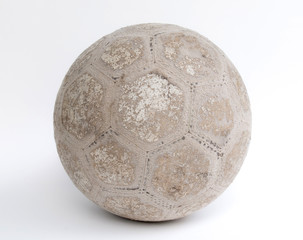Old football on white background