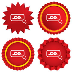 Domain CO sign icon. Top-level internet domain