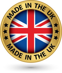 Made in the UK gold label, vector illustration